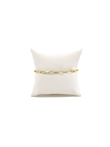 Gold Ashley Paperclip Chain Charm Bracelet: 6.5