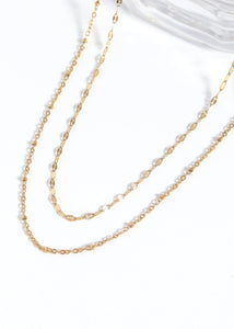 Stainless Steel Satellite Chain Necklace: Gold / 18+2"