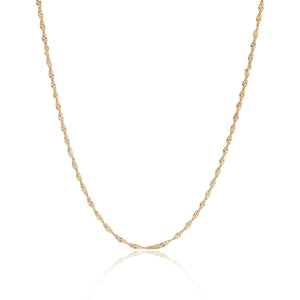 Stainless Steel Gold Singapore Dainty Chain Necklace: Stainless / 16+2"