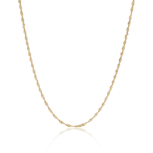 Stainless Steel Gold Singapore Dainty Chain Necklace: Gold / 16+2