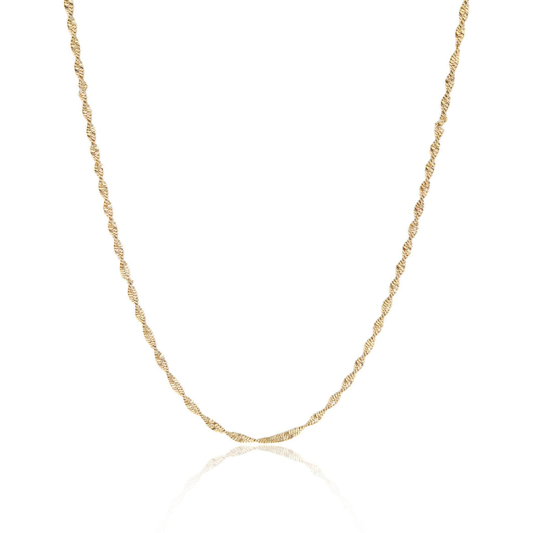 Stainless Steel Gold Singapore Dainty Chain Necklace: Gold / 18+2