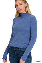 Load image into Gallery viewer, Lettuce Edge Mock Neck Top