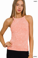 Load image into Gallery viewer, STONE WASHED RIBBED SEAMLESS CAMI TOP