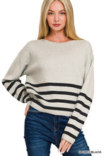 Load image into Gallery viewer, VISCOSE STRIPED CROPPED SWEATER