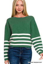 Load image into Gallery viewer, VISCOSE STRIPED CROPPED SWEATER