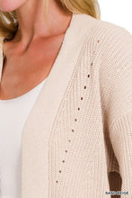 Load image into Gallery viewer, EYELET OPEN CARDIGAN SWEATER