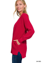 Load image into Gallery viewer, EYELET OPEN CARDIGAN SWEATER