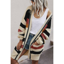 Load image into Gallery viewer, Knit Strip Long Sleeves Cardigan