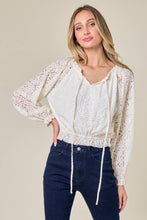 Load image into Gallery viewer, CREAM WESTERN OFF THE SHOULDER LACE TOP