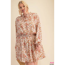 Load image into Gallery viewer, ROMANTIC FLORAL PRINT LONG SLEEVE DRESS - Curvy Girl