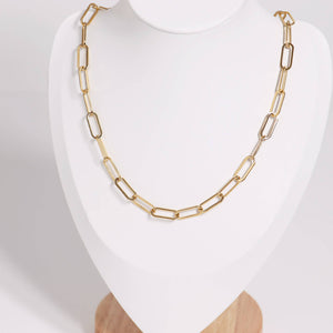 18K Gold Paperclip Chain Necklace: 20+02" / 6.5mm