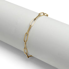 Load image into Gallery viewer, Stainless Steel Paperclip with Charm Keeper Chain Bracelet: Gold / 7.5&quot;