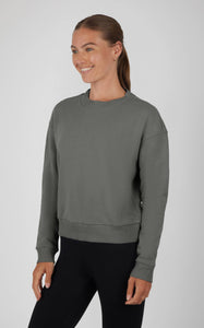 Fleece Brushed Inside Pullover Sweatshirt GUNMETAL GREY