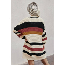 Load image into Gallery viewer, Knit Strip Long Sleeves Cardigan