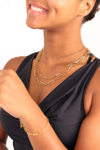 18K Gold Paperclip Chain Necklace: 16+02" / 2.5mm