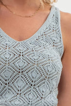 Load image into Gallery viewer, V NECK SWEATER KNIT TANK TOP: DUSTY MINT