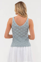 Load image into Gallery viewer, V NECK SWEATER KNIT TANK TOP: DUSTY MINT