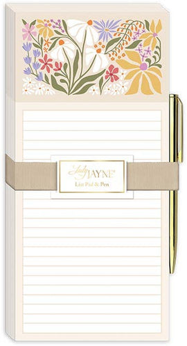 Lady Jayne - Magnetic List Pad With Pen Flower Market Wildflowers