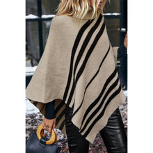 Load image into Gallery viewer, Turtleneck Batwing Sleeve Asymmetrical Knit Poncho