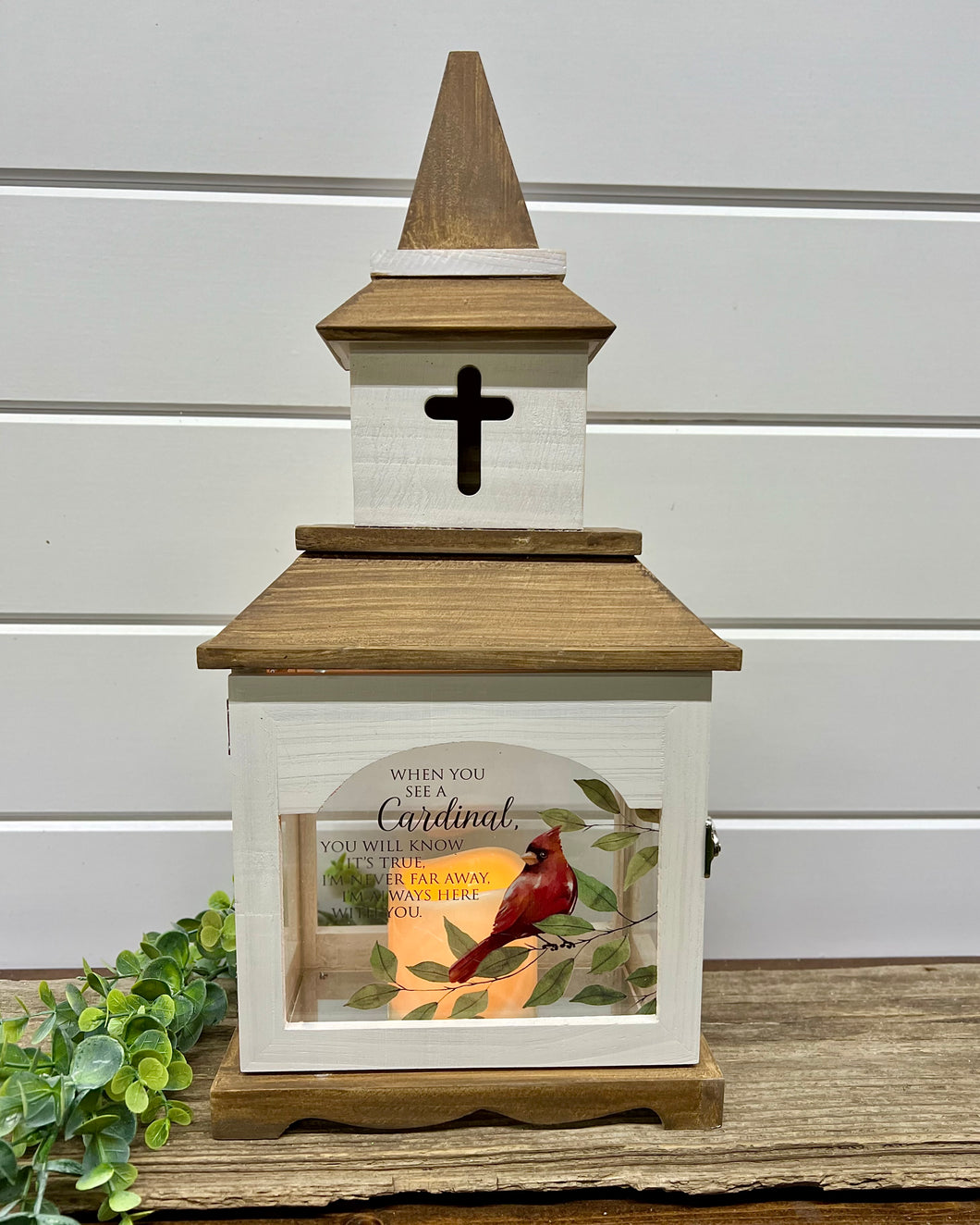 Wooden Church Lantern - Cardinal