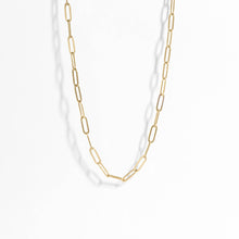 Load image into Gallery viewer, 18K Gold Paperclip Chain Necklace: 14+02&quot; / 2.5mm