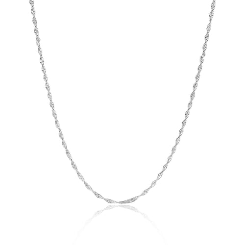 Stainless Steel Gold Singapore Dainty Chain Necklace: Stainless / 16+2