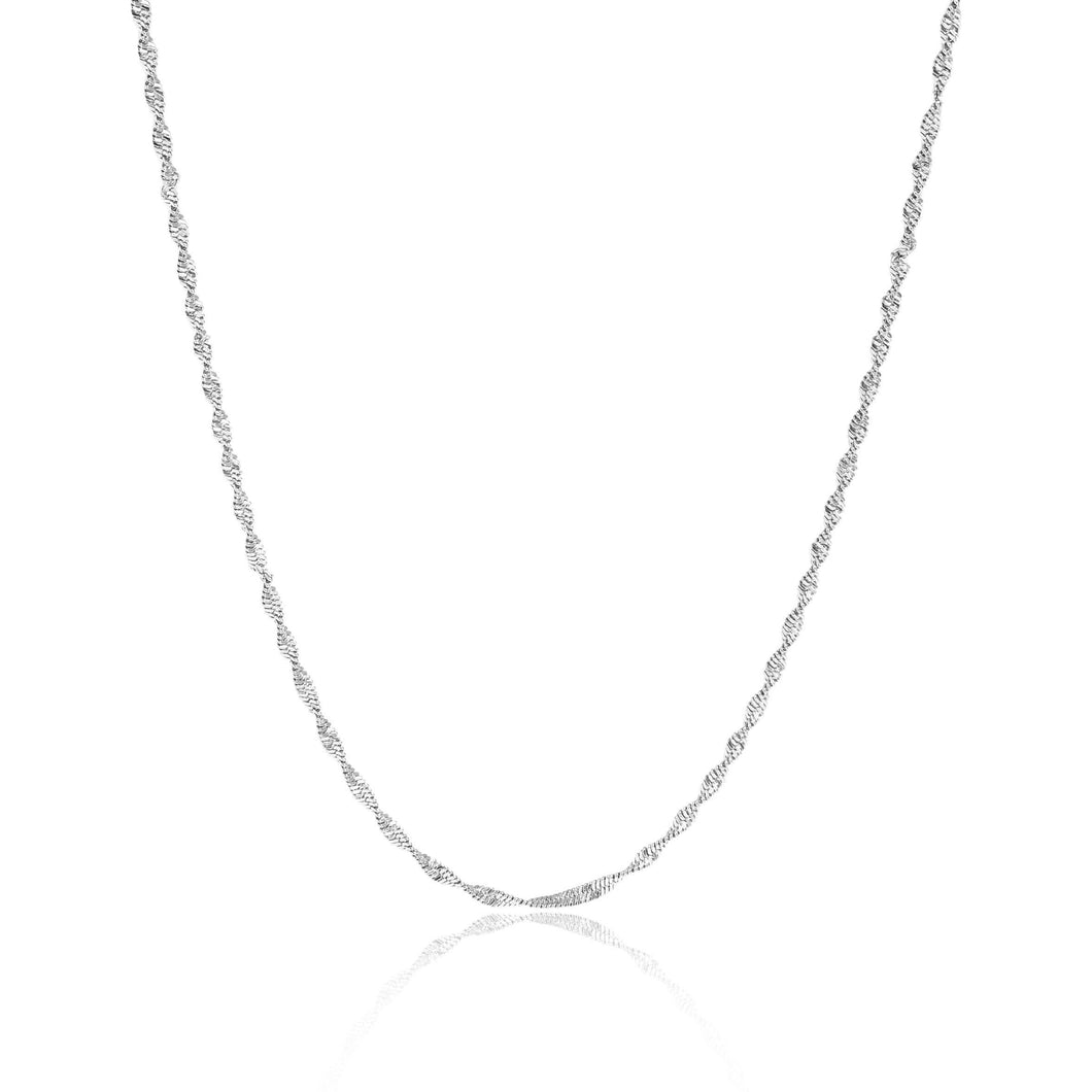 Stainless Steel Gold Singapore Dainty Chain Necklace: Stainless / 16+2