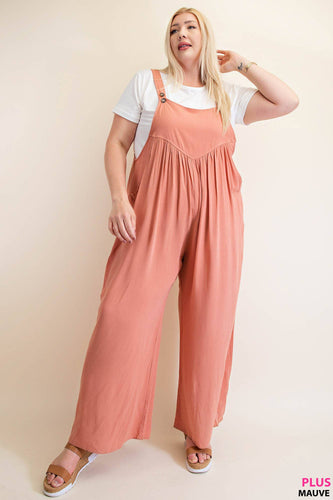 OVERALL RAYON CREPE JUMPSUIT- :Curvy Girl