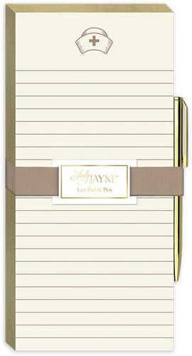 Magnetic List Pad With Pen Nurse Icons Hat