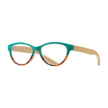 Load image into Gallery viewer, Lucia Reader - Turquoise To Amber Tortoise / Natural Bamboo