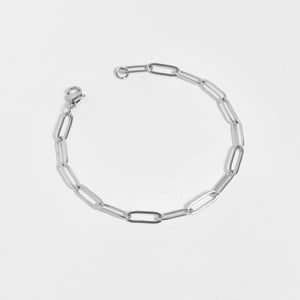 Stainless Steel Paperclip Chain Bracelet: Stainless / 7"