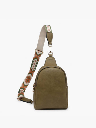 Ellen Sling Bag w/ Removable Guitar Strap: Olive