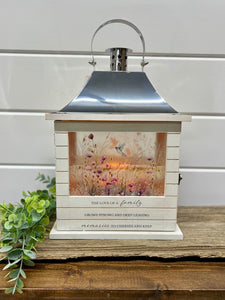 "Love of A Family" Wooden Slat Lantern