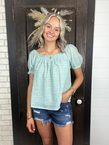 SOFT BUBBLE SLEEVES TOP: MINT