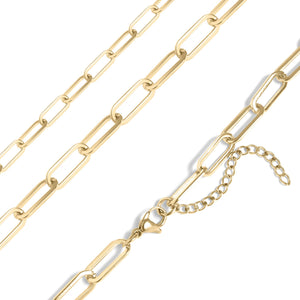 18K Gold Paperclip Chain Necklace: 20+02" / 6.5mm