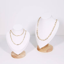 Load image into Gallery viewer, 18K Gold Paperclip Chain Necklace: 14+02&quot; / 2.5mm