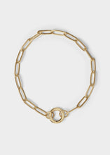 Load image into Gallery viewer, Stainless Steel Paperclip with Charm Keeper Chain Bracelet: Gold / 6.5&quot;