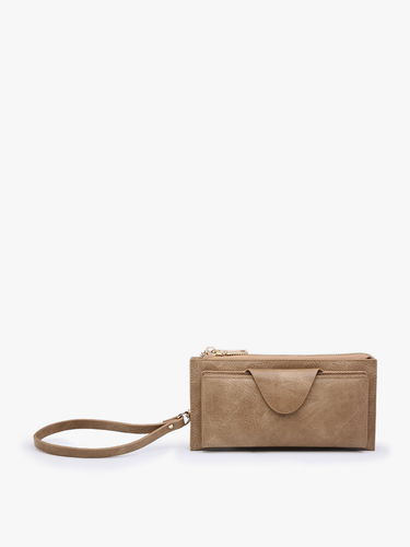 Kyla RFID Wallet w/ Snap Closure: Taupe