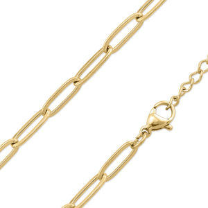 18K Gold Paperclip Chain Necklace: 16+02" / 2.5mm